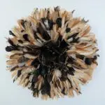 Moroccan handmade jujuhat feather decoration in shades of black