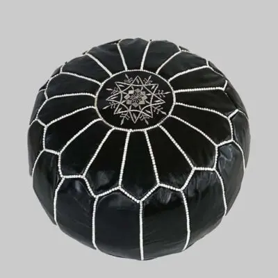 Moroccan handmade in black with white pattern