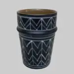 Moroccan handmade beldi mug in black with white zigzag pattern