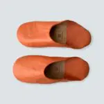 Moroccan handmade slippers in orange