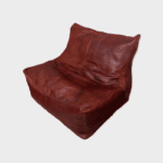 Moroccan handmade bean bag chair in cognac colored leather