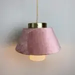 Moroccan handmade pendant lamp in pink velour