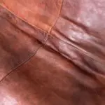Moroccan handmade bean bag chair in cognac colored leather, dense