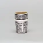 Moroccan beldi mug with black stripe pattern
