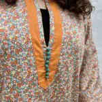 Marokkanisches handgewebtes Kleid mit mehrfarbigem Blumenmuster, eng anliegend