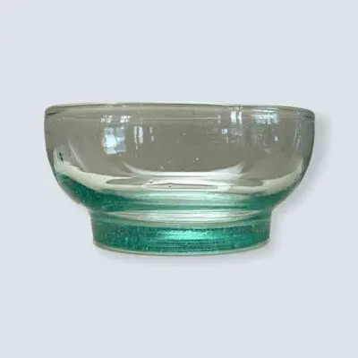 Stor handgjord transparent beldi glasskål