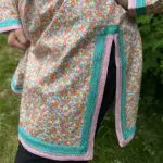 Moroccan handwoven tunic with multicolored floral pattern