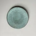 Moroccan handmade stoneware plate in green marble