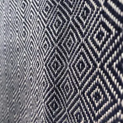 Marockansk handvävd hamamhandduk pläd med blått marockanskt mönster, tät