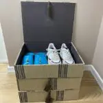 Moroccan boxes with shoes in them