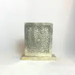Handmade square table lamp with Moroccan pattern