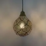 Moroccan handmade round lamp of gold