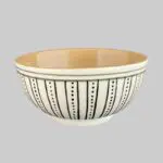 Moroccan handmade bowl in white with black dot pattern