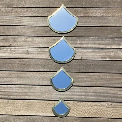 Moroccan handmade drop-shaped mirrors with gold edges in four different sizes