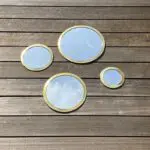 Marokkaanse handgemaakte ronde spiegels met gouden randen in vier verschillende maten