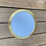 Marokkaanse handgemaakte ronde spiegel met gouden rand