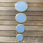 Marokkaanse handgemaakte ronde spiegels met gouden randen in vier verschillende maten