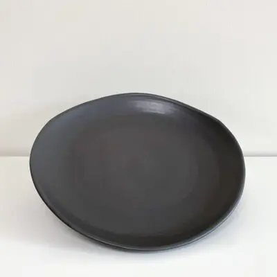 Moroccan handmade plate in grey
