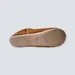Moroccan handmade slippers in light brown's underside