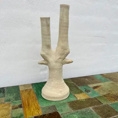 white tamegroot 2-armed candlestick