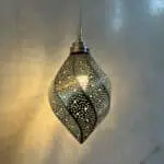 Marokkaanse metalen lamp twist in zilver metaal