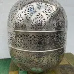 Moroccan pendant lamp silver metal 1001 night