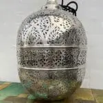 Marockansk taklampa silver metall 1001 natt
