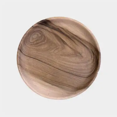 Small plate in walnut wood 13 cm in diameter