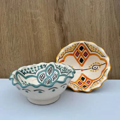 marokkansk skål 12,5 cm bølge flere farver