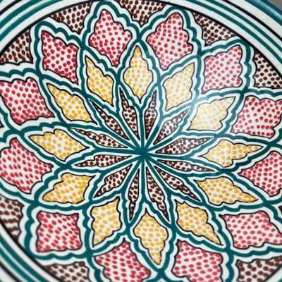 Bol marocain en céramique 26 cm_couleur pétrole