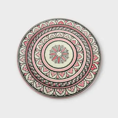 Marokkanischer Teller 35 cm - rosa Blume