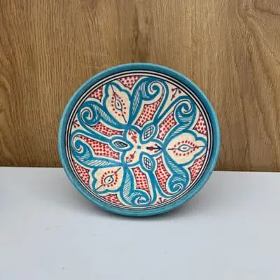 Marokkansk keramik skål_20 cm i lyseblå