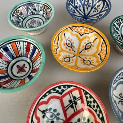 marokkansk skål 8,5 cm_mangefarver