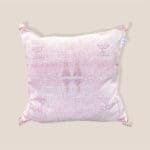 Moroccan handwoven cushion cover of cactus silk in pink