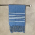 Marokkansk håndvævet hammam håndklæde i blå