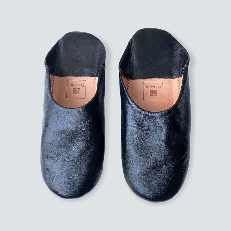 Marokkanske håndlavede slippers i sort