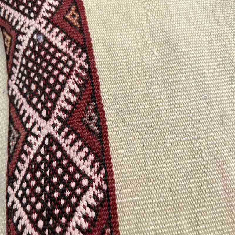 Håndvævet vintage Kelim pudebetræk med marokkansk mønster, tæt
