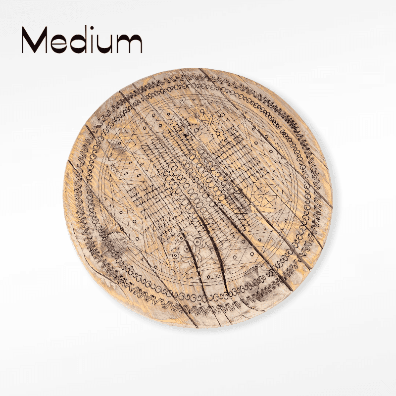 Håndlavet træbordplade i medium med marokkansk mønster