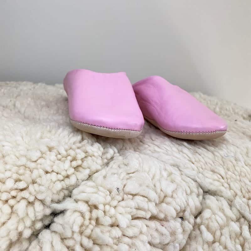 Marokkanske håndlavede slippers i rosa