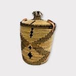 panier en osier à motif marocain noir