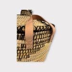 panier en osier à motif marocain noir