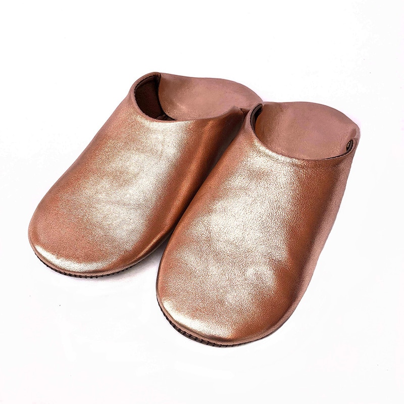 rose metalique slippers