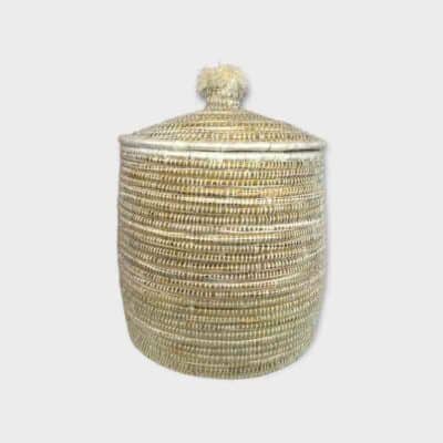 Basket with lid white
