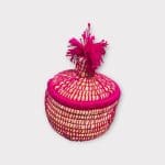 klein roze mandje met goudpatroon