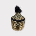 klein zwart mandje met goudpatroon