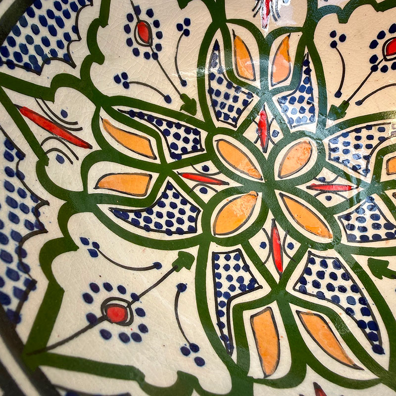 skål 26 cm blåfarvet motiv 2