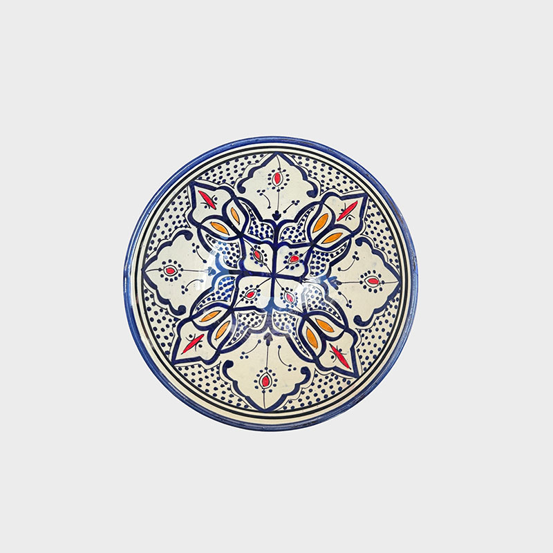 skål 26 cm blåfarvet motiv 4