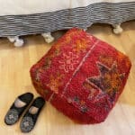 Marokkansk gulvpude - rød med stjerne