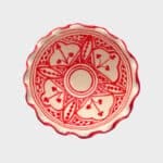 marokkansk skål 12,5 cm. bølge-rød