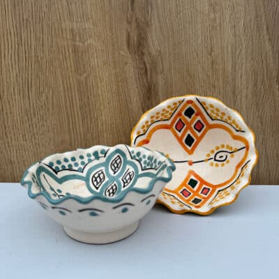 marokkansk skål 12,5 cm bølge flere farver